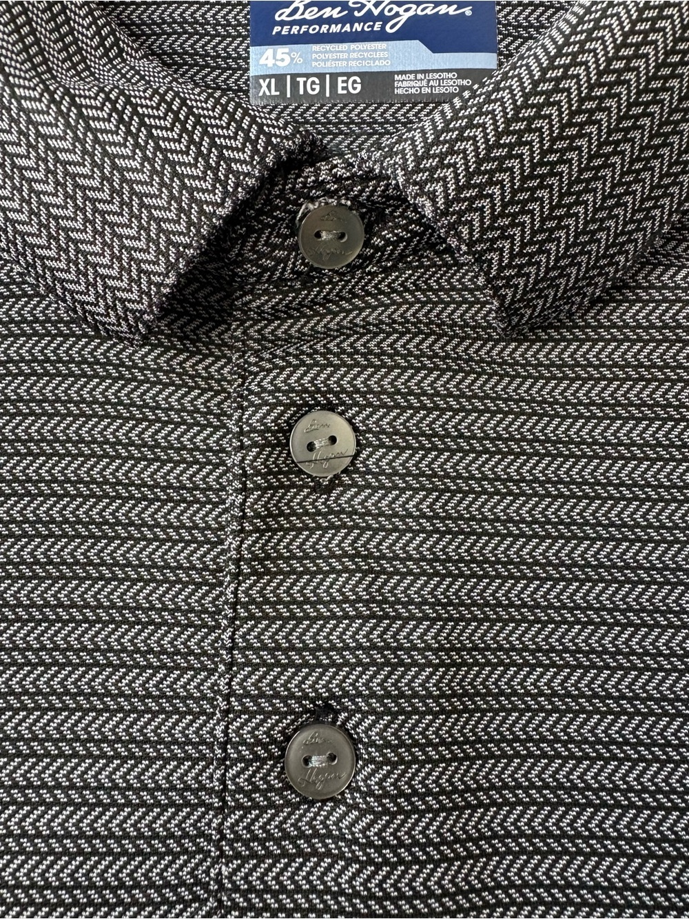 Ben Hogan Men's Gray Micro-Stripe Polo - Picture 3 of 5